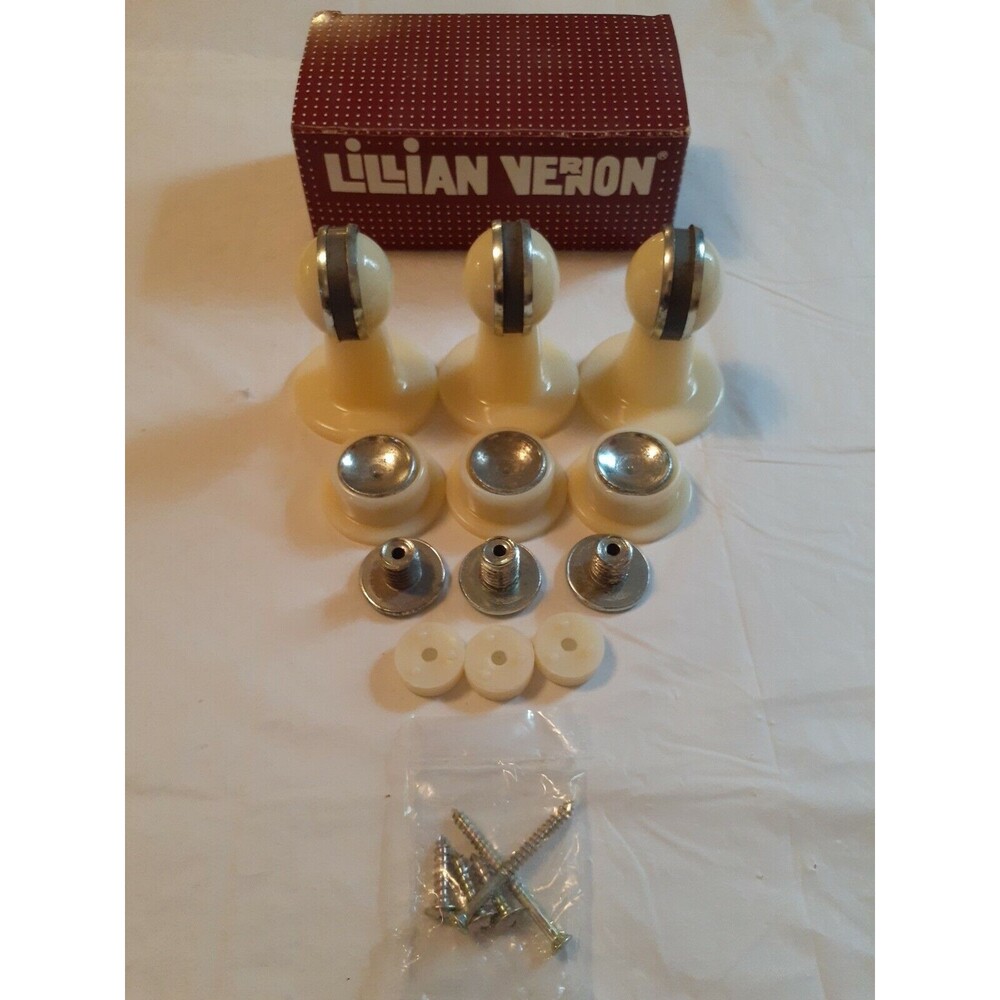 Set Of 3 Lillian Vernon Magnetic Door Stoppers *missing screw* Open Box